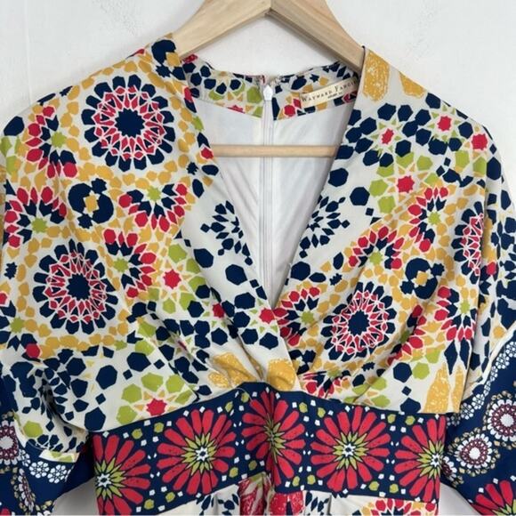 Wayward Fancies eShakti Asian Inspired Kimono Graphic Floral Sleeve Boho Dress - Picture 4 of 15